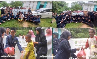 Santri Thalabul Ilmi MTsN 1 Kendari Berbagi Sembako
